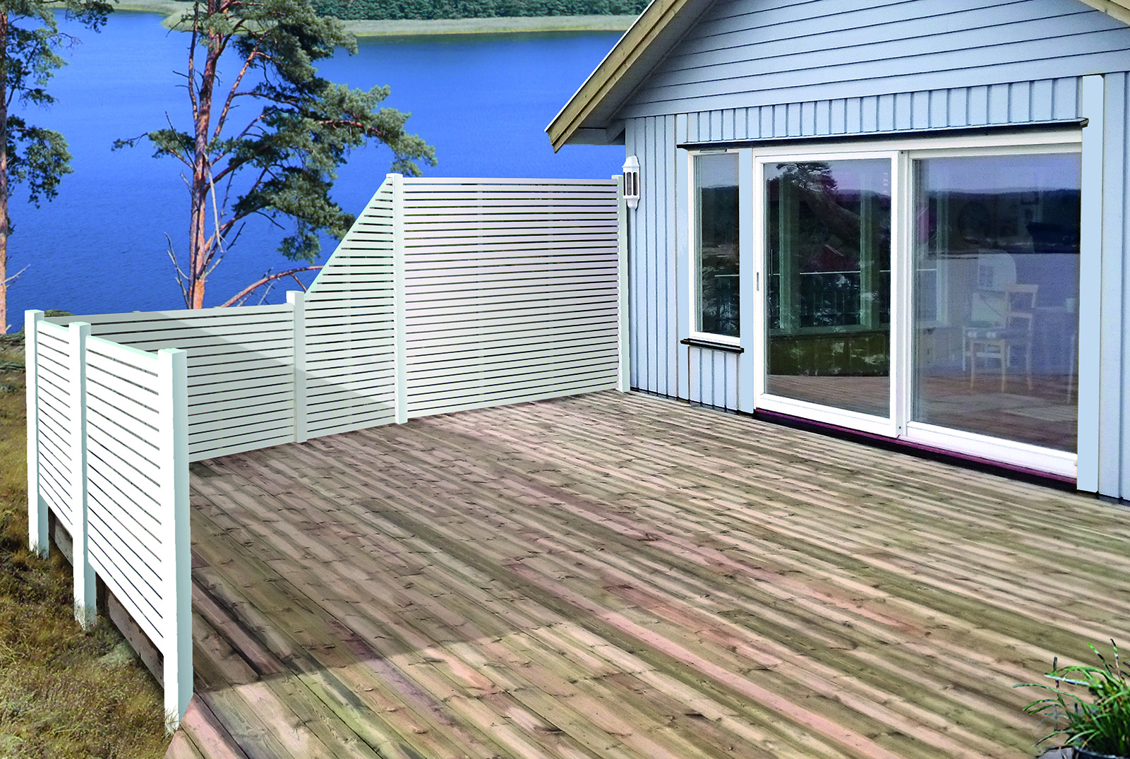 SKJERMER: En levegg kan brukes til mange ting. Selv om du ikke har innsyn, s&aring; kan den ogs&aring; skjerme mot v&aelig;r og vind. Foto: Arn&oslash;y Engros AS.